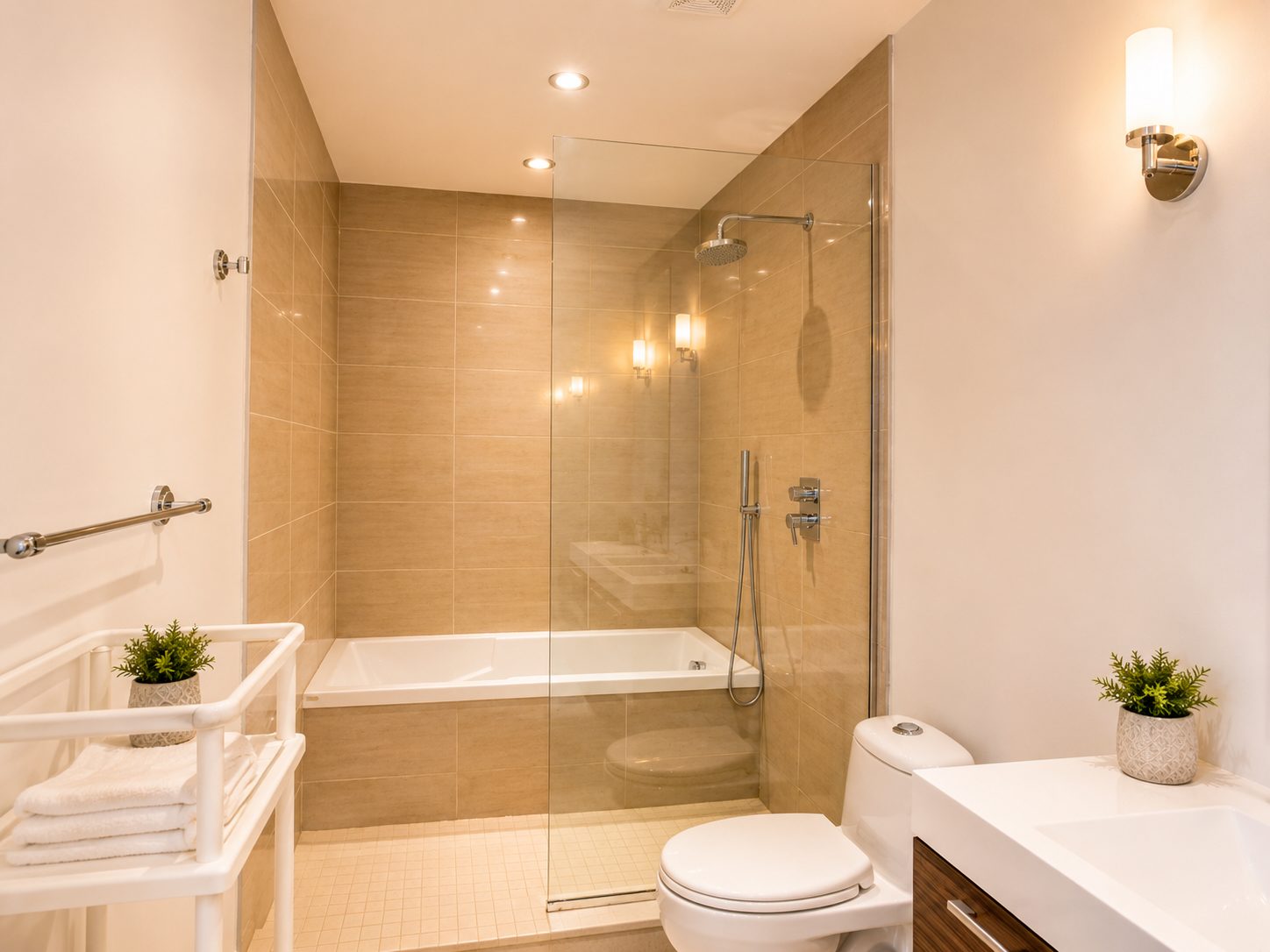 Bathroom with soaking tub